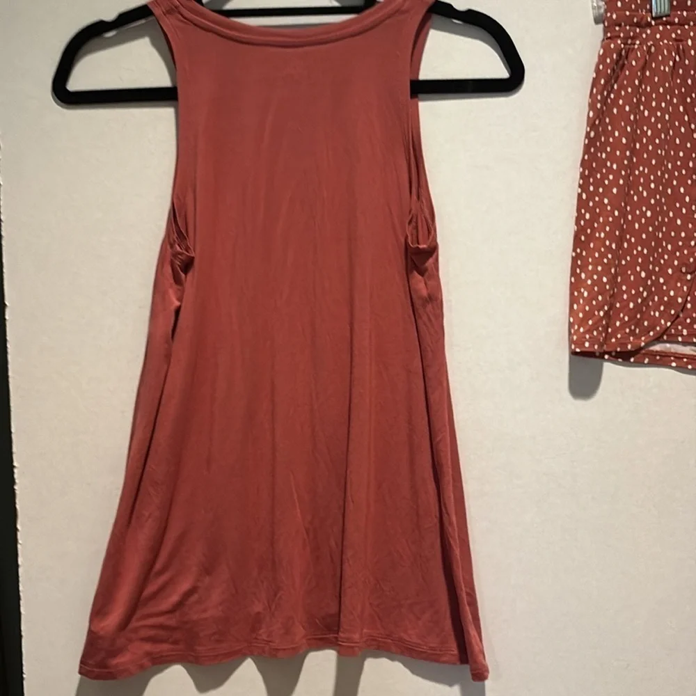 R+R - The Swing Tank & Tulip Knit Short Set.  Size XL.  Color Burnt Orange